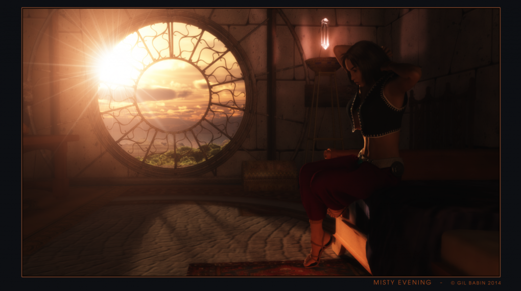 girl in evening light